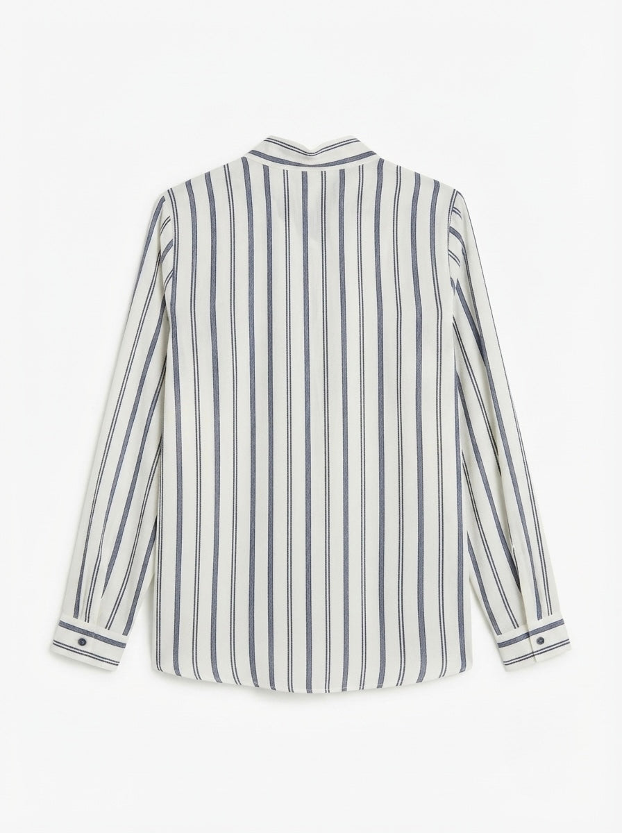 Elegantna prugasta bluza s vezanjem oko vrata | XXL