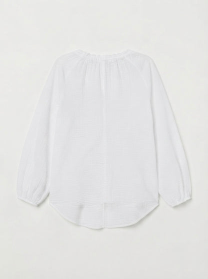 H&M muslin bluza s V izrezom | S