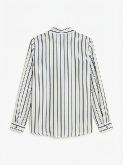 Elegantna prugasta bluza s vezanjem oko vrata | XXL