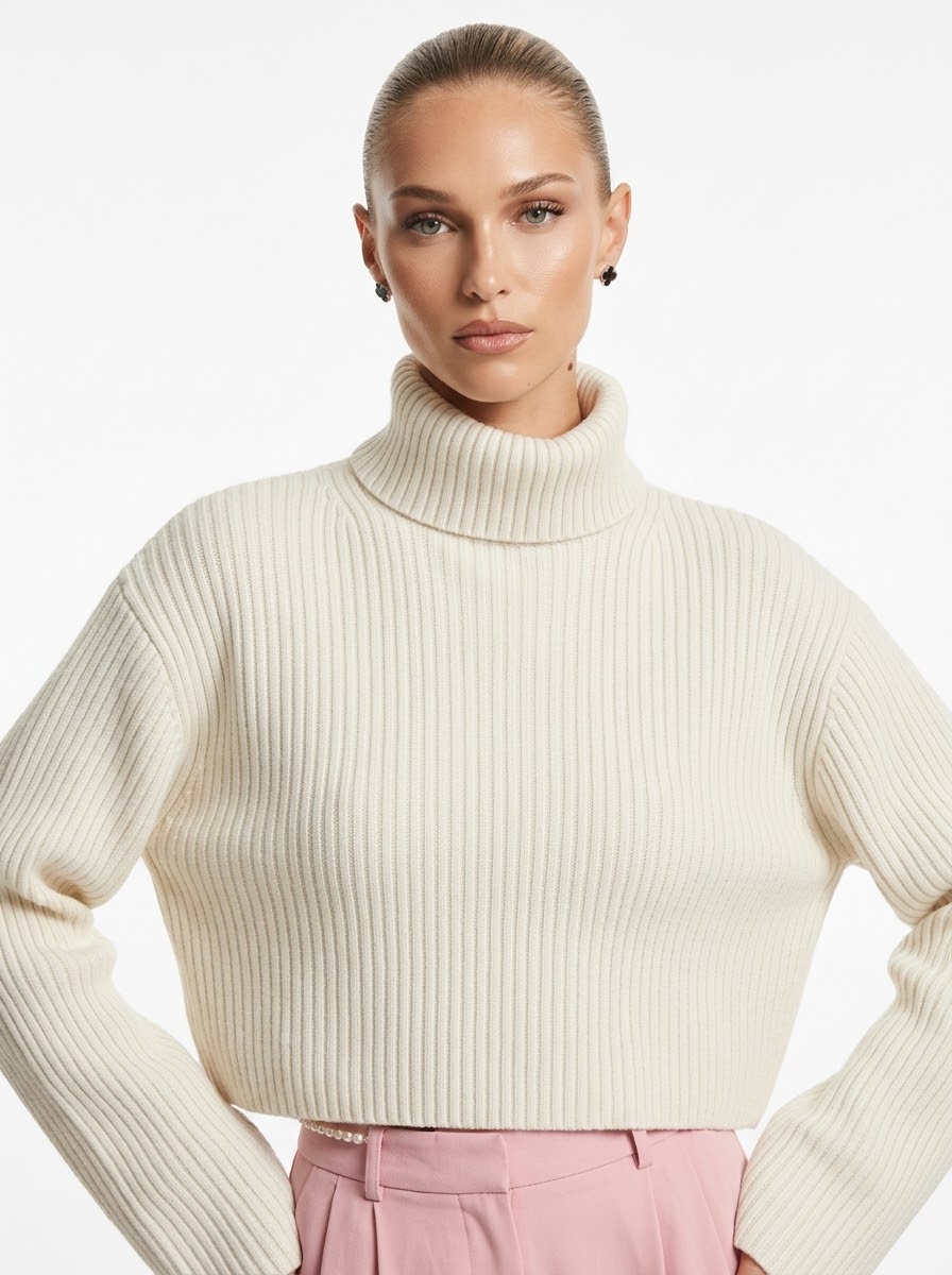 H&M pleteni pulover s rolkom | M