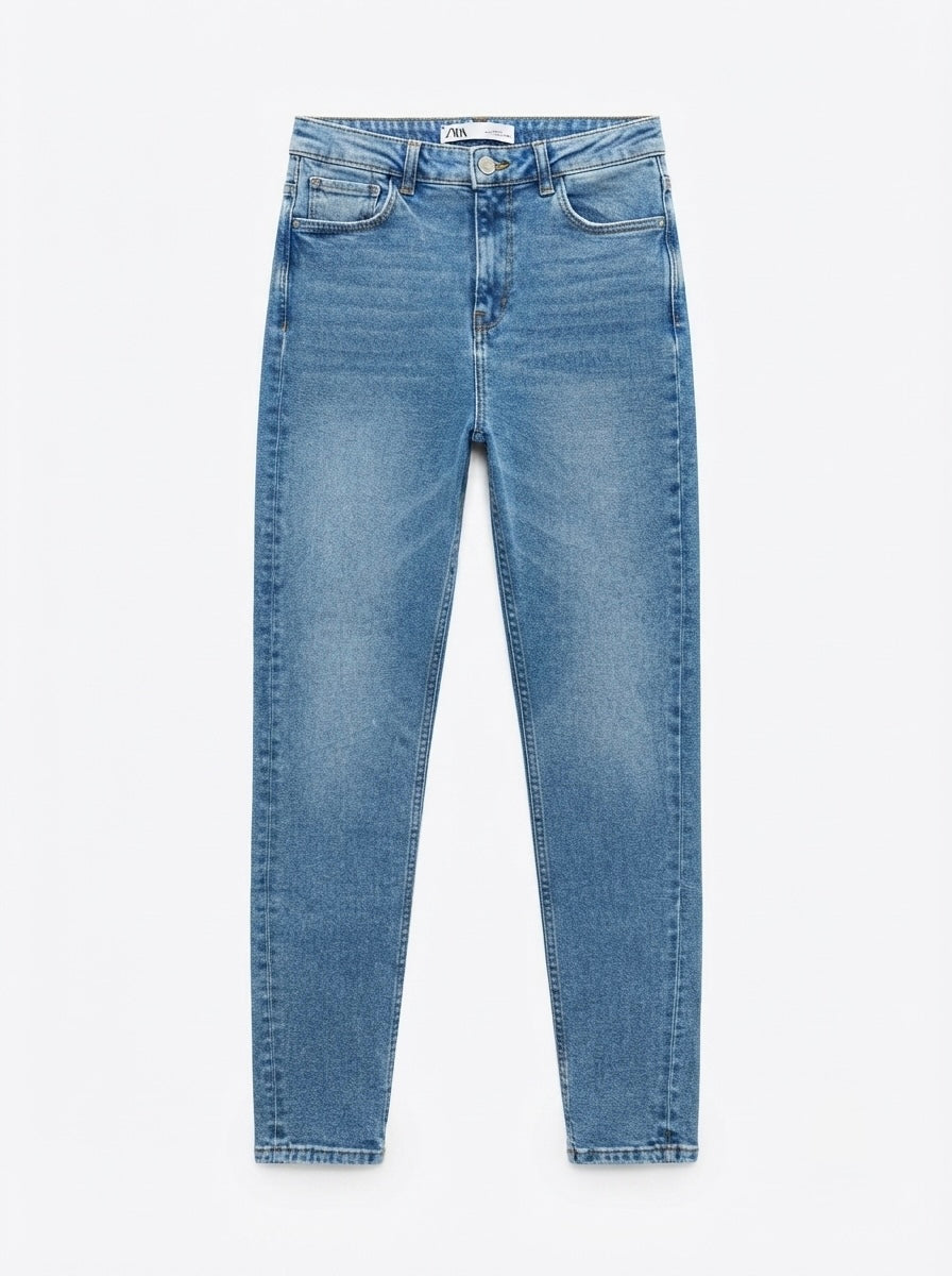 Zara plave traperice visokog struka | M