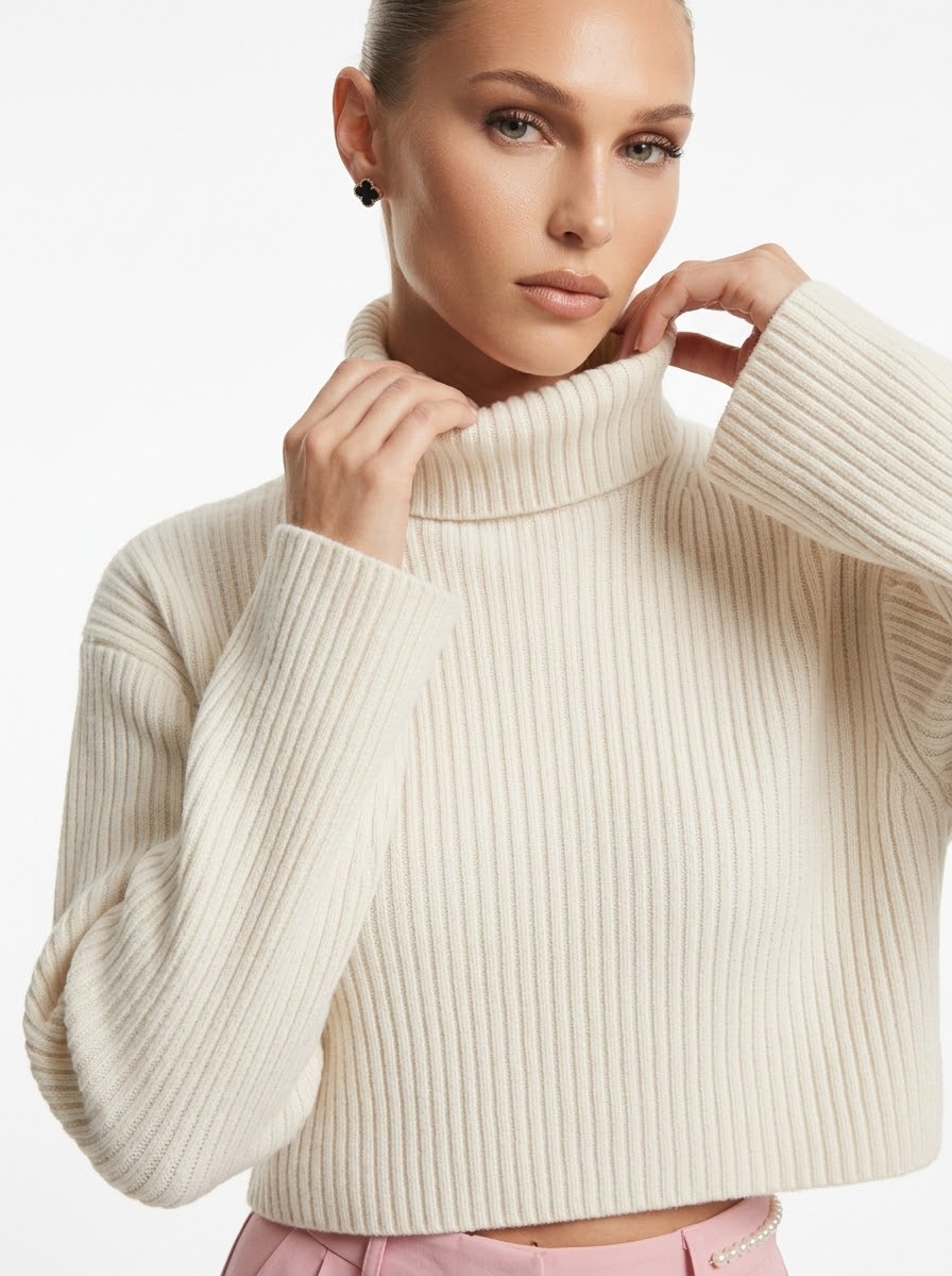 H&M pleteni pulover s rolkom | M