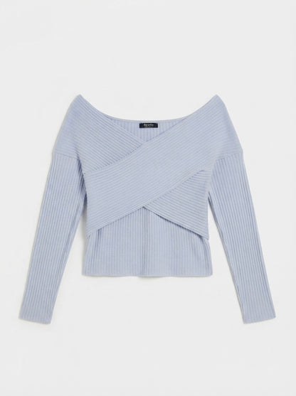 Bershka majica s preklopnim izrezom | M