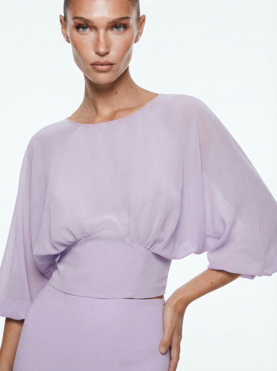 Zara bluza u boji lavande | L