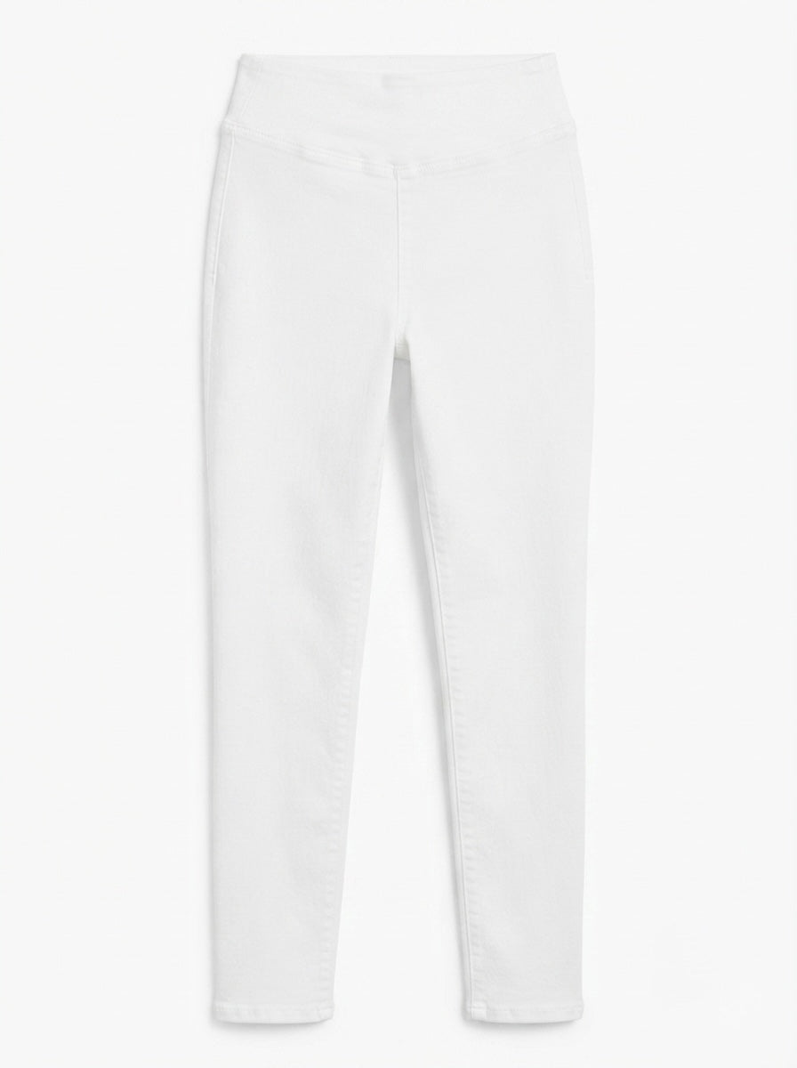 Bijele jeggings hlače visokog struka | M