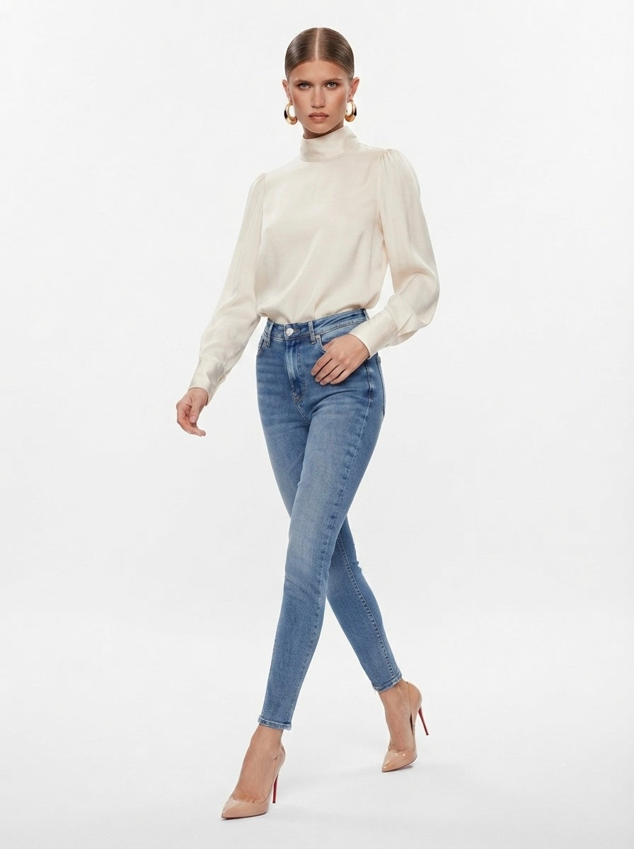 Zara plave traperice visokog struka | M