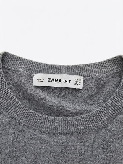 Zara sivi džemper s imitacijom bisera | M
