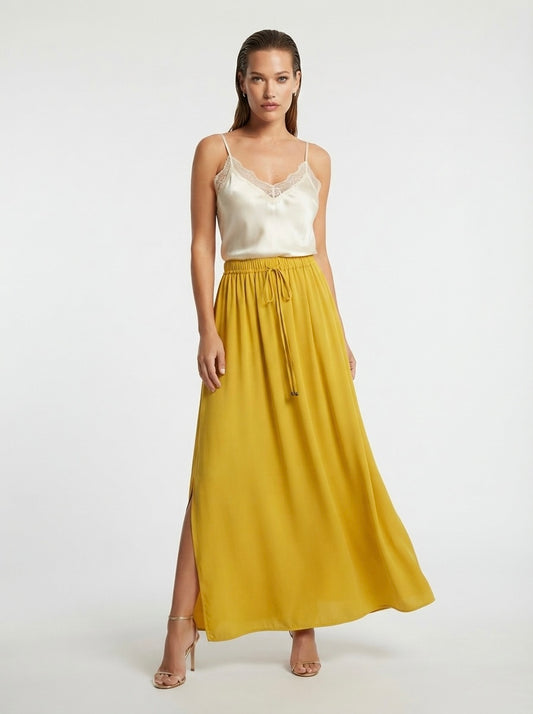 Zara maxi suknja u boji senfa | S