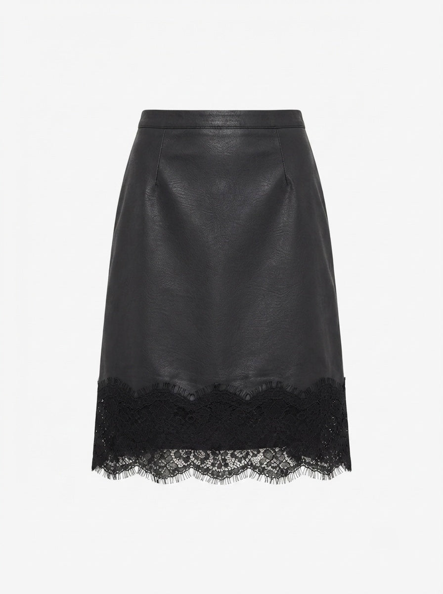 Elegantna suknja s čipkastim rubom | M