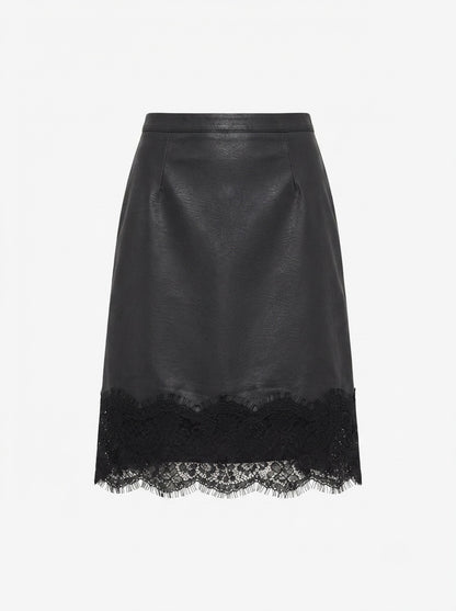 Elegantna suknja s čipkastim rubom | M