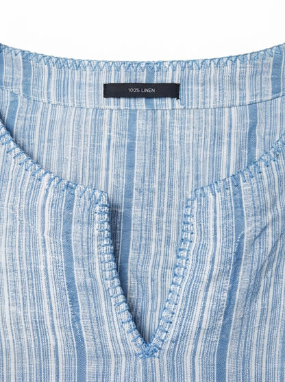 Lanena bluza s prugama i volanima | XL
