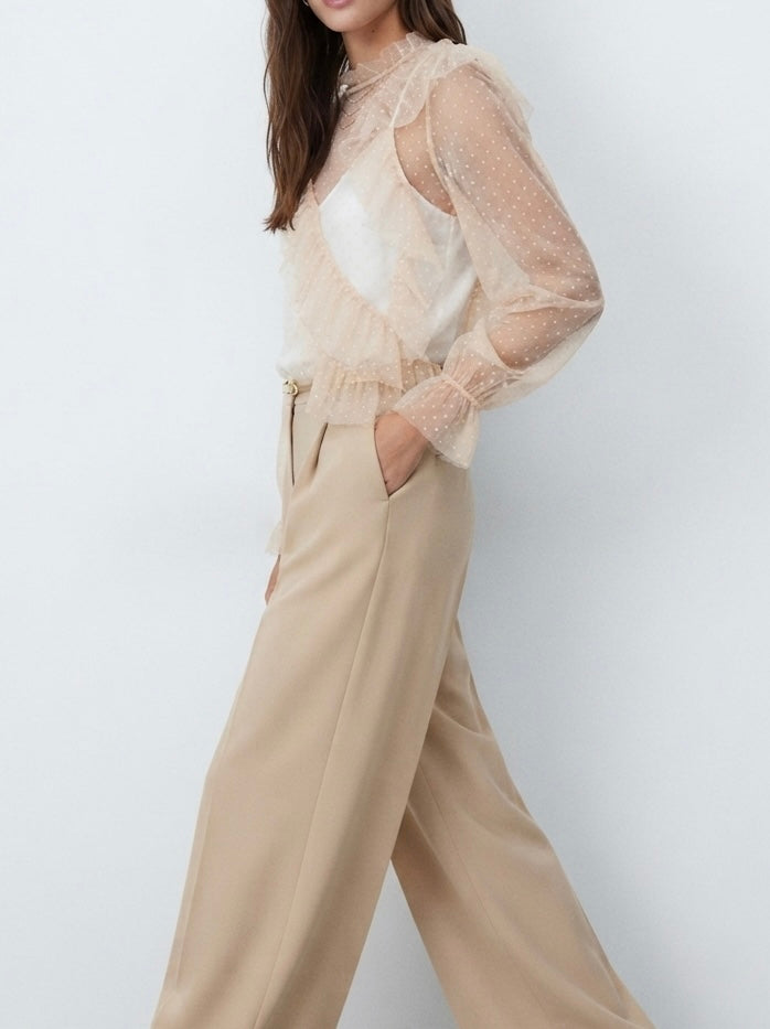 Zara prozirna bluza s volanima | M