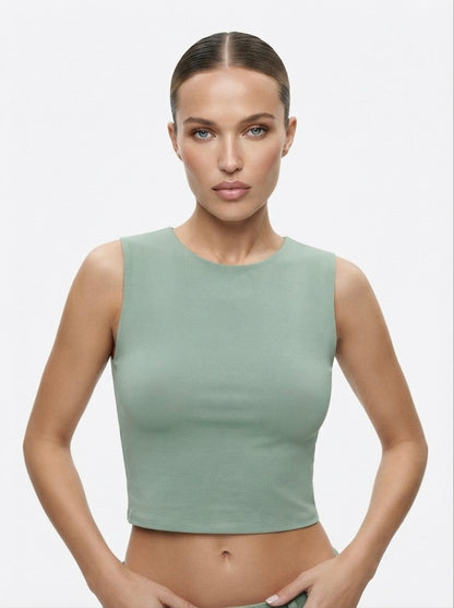 Zara crop top bez rukava | L