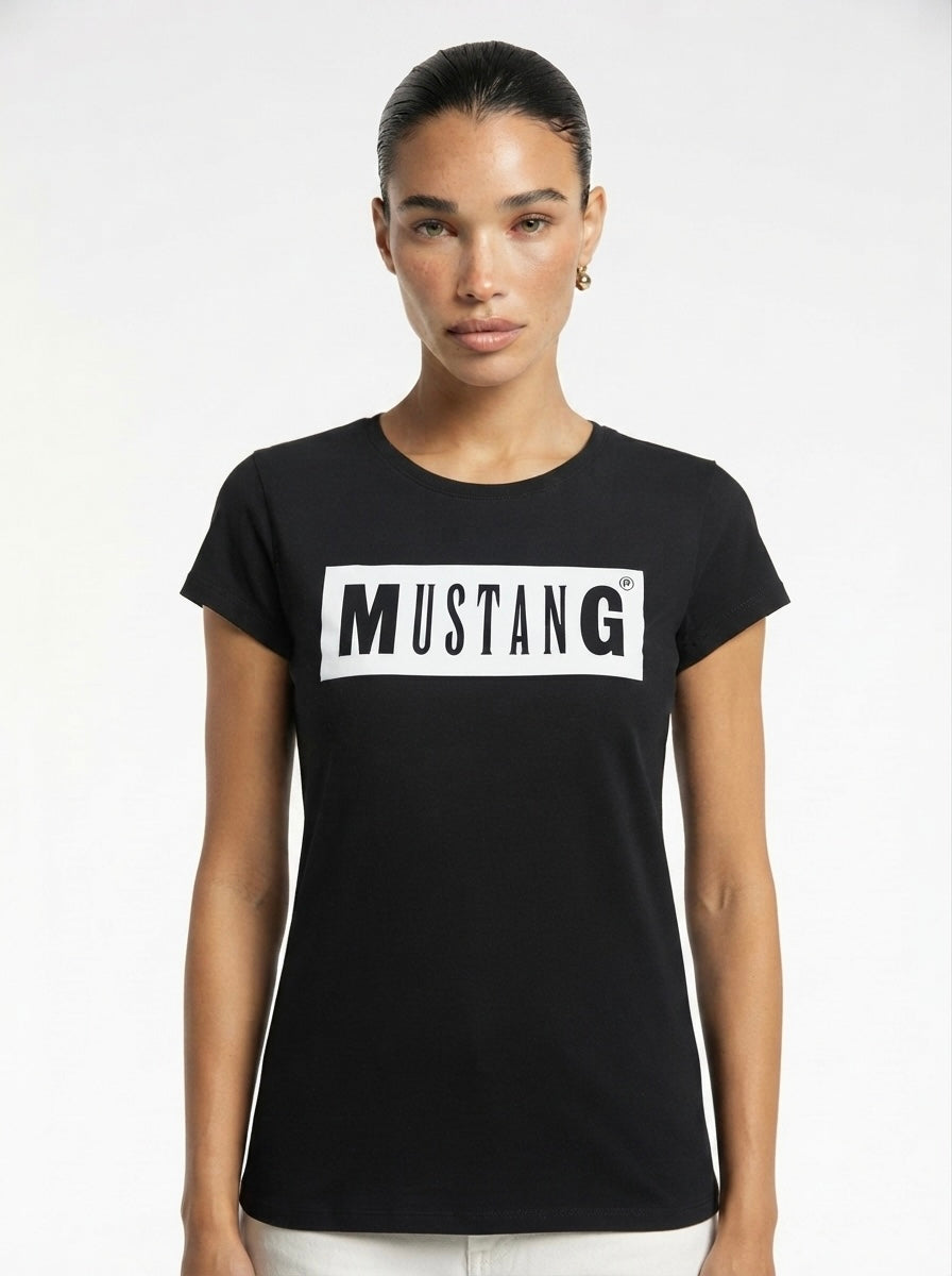 Mustang crna majica s logotipom | M