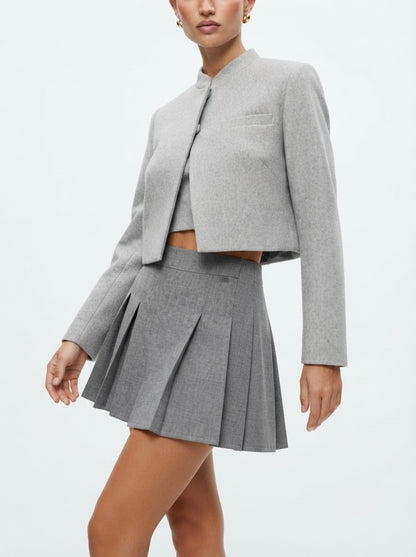 Pull&Bear plisirana mini suknja | M