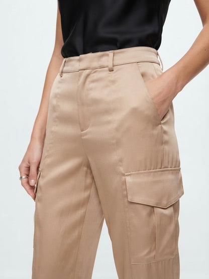 Zara satenske cargo hlače | S