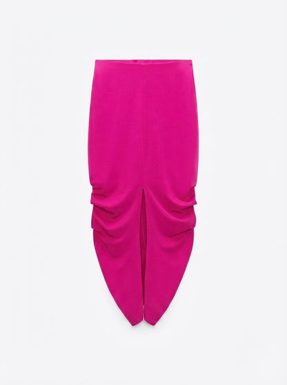 Zara midi suknja boja fuksije | M