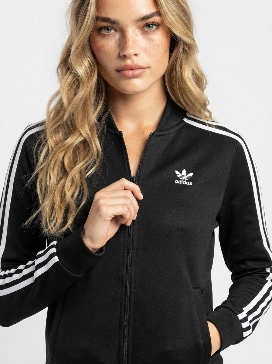 Adidas crna trenirka gornji dio | XS