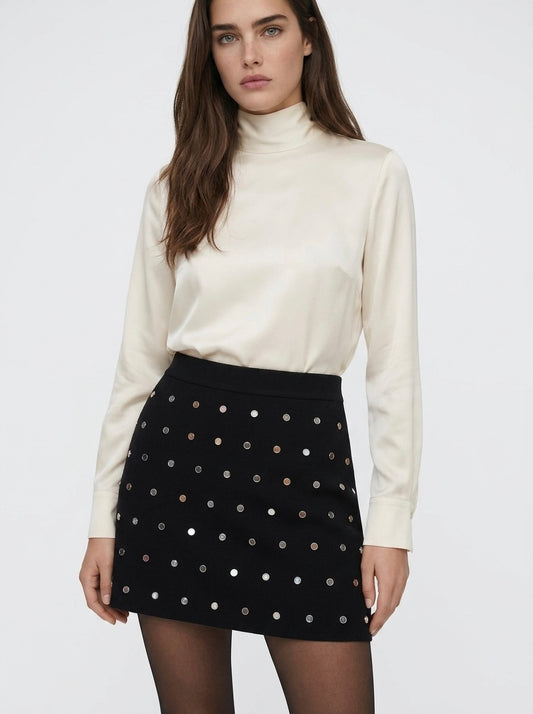 Sisley mini suknja s metalnim zakovicama | M