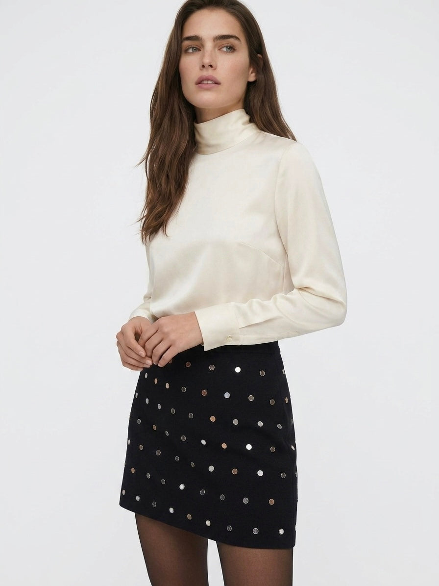 Sisley mini suknja s metalnim zakovicama | M