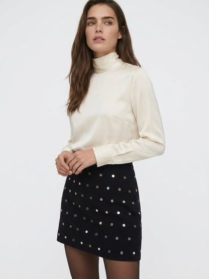 Sisley mini suknja s metalnim zakovicama | M