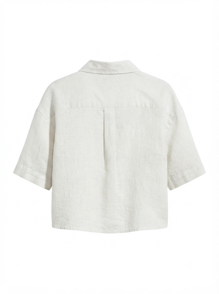 H&M lanena košulja kratkih rukava | S