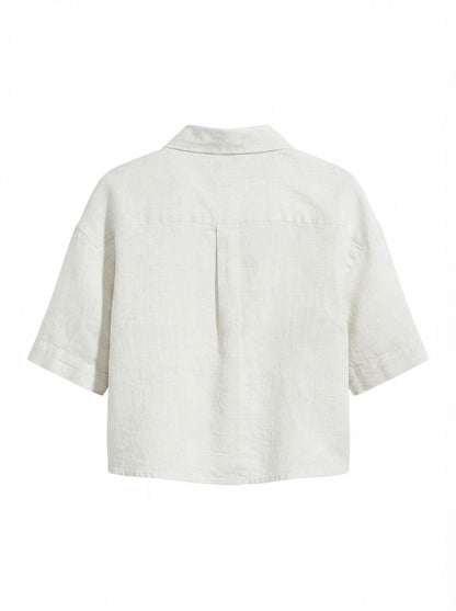 H&M lanena košulja kratkih rukava | S