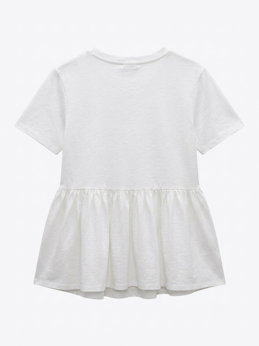 Zara pamučna majica s peplum volanom | S