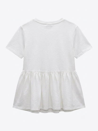 Zara pamučna majica s peplum volanom | S