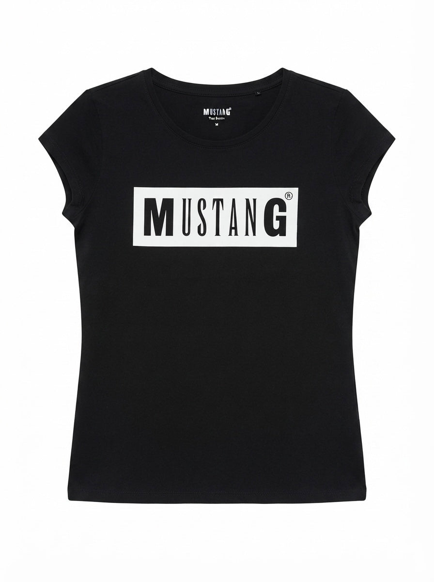 Mustang crna majica s logotipom | M