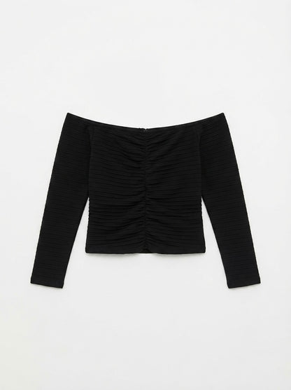 Zara nabrani top otvorenih ramena | M