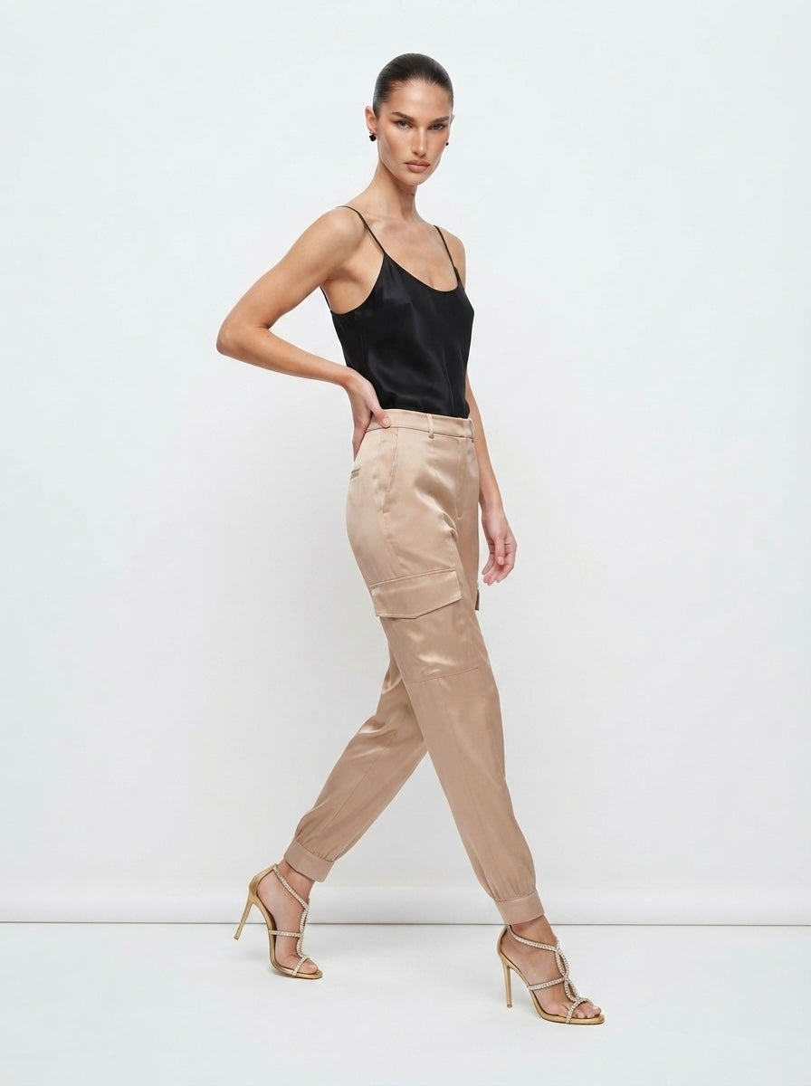 Zara satenske cargo hlače | S