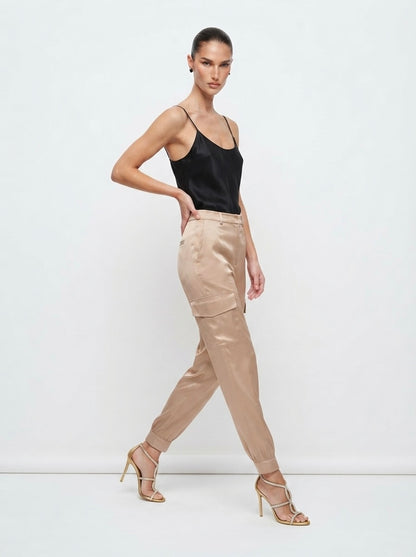 Zara satenske cargo hlače | S
