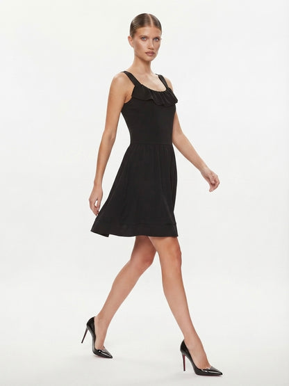 Tom Tailor crna haljina s volanom | L