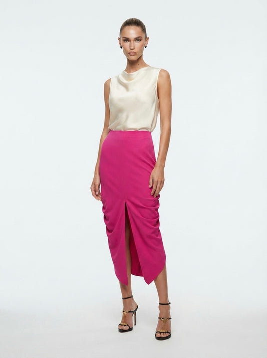 Zara midi suknja boja fuksije | M