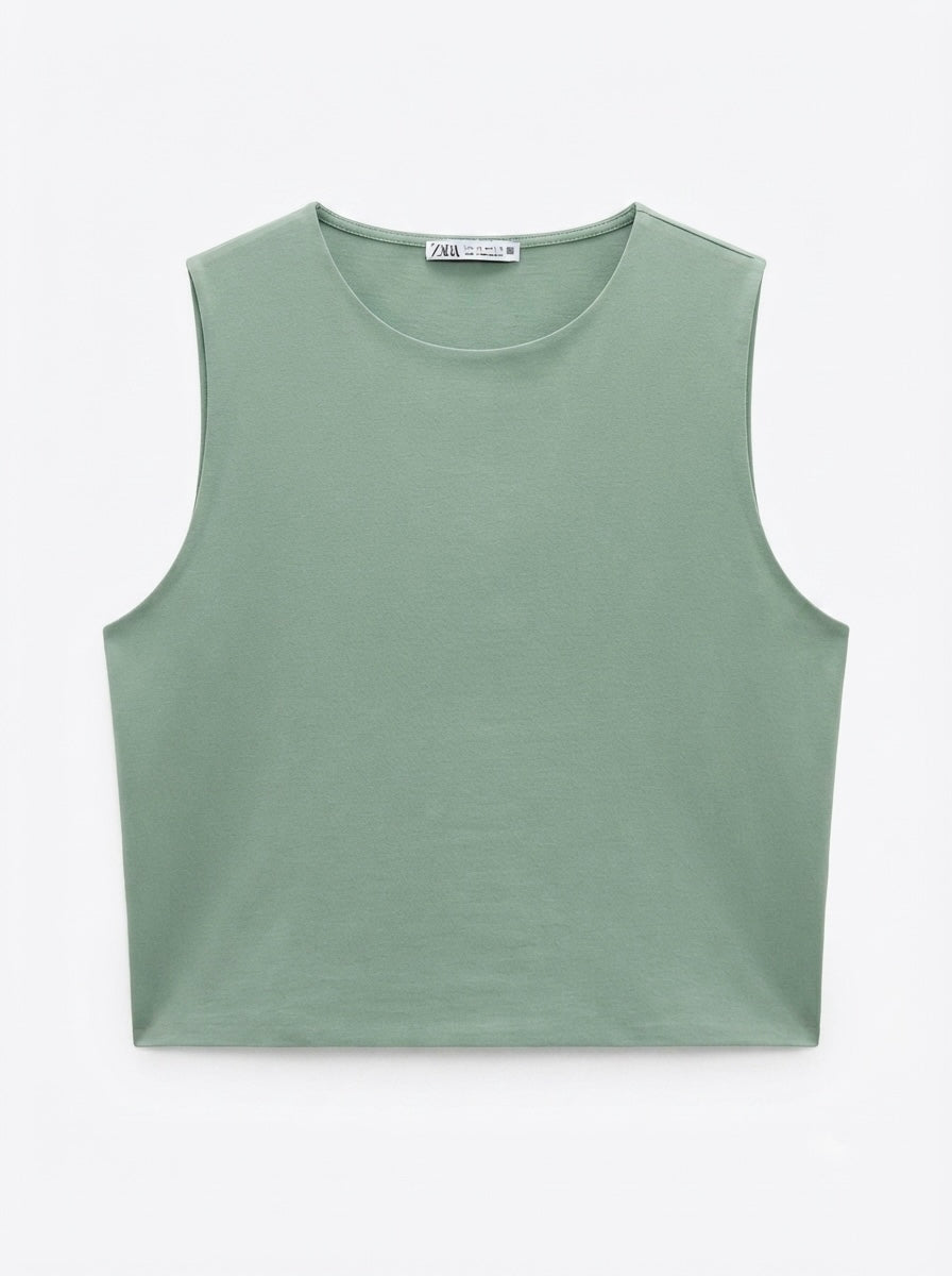 Zara crop top bez rukava | L