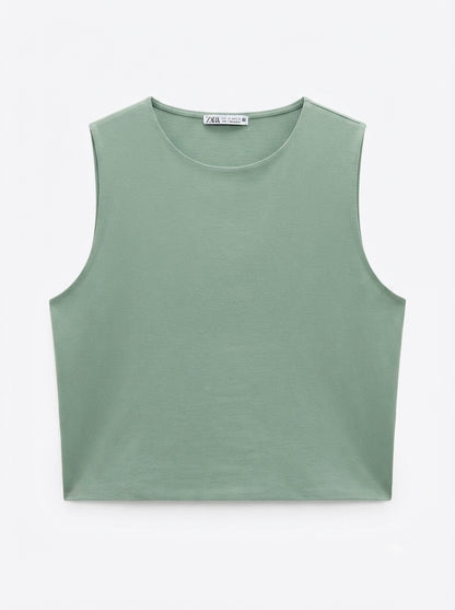 Zara crop top bez rukava | L