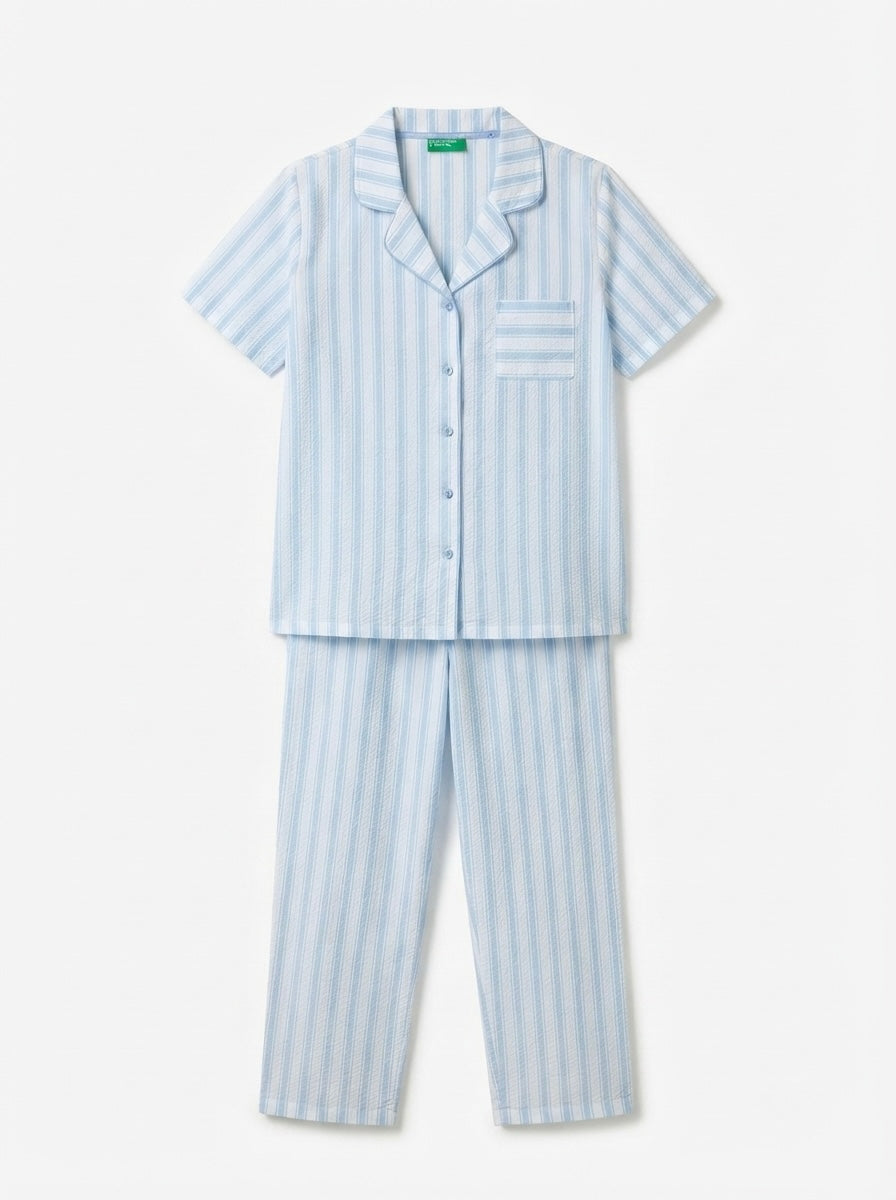 Benetton pidžama na pruge (set) | M