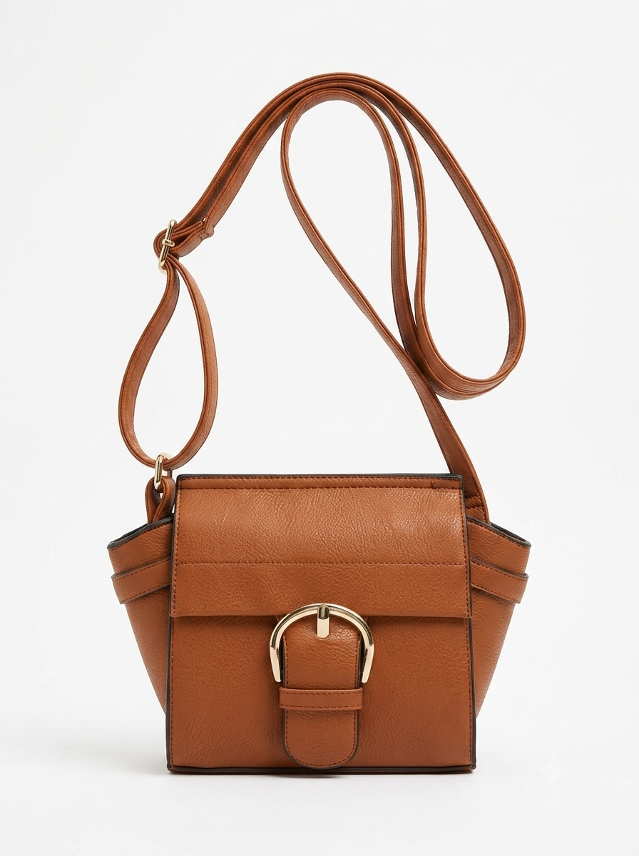 Smeđa crossbody torba s upečatljivom kopčom