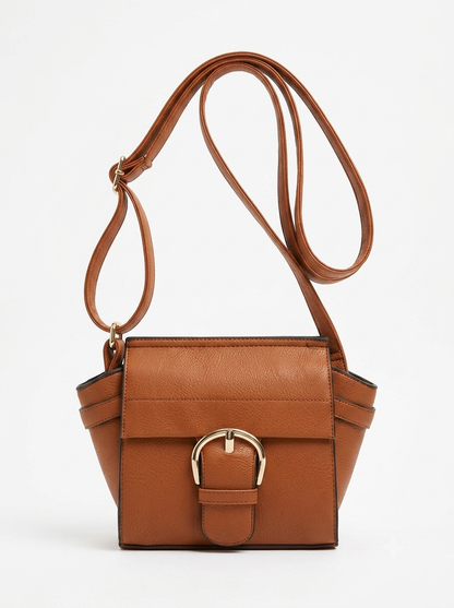 Smeđa crossbody torba s upečatljivom kopčom