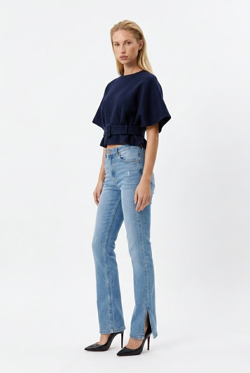 Bershka traperice s prorezom na dnu | M
