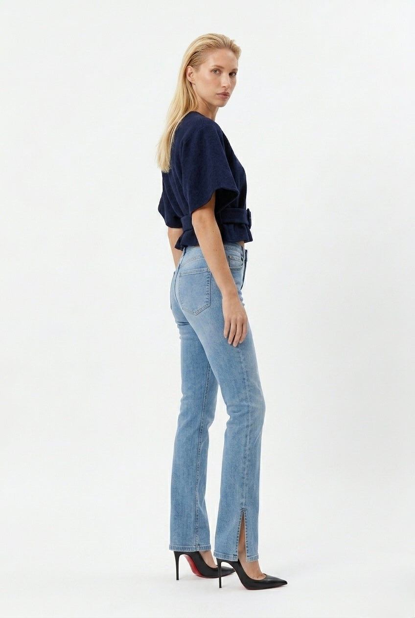 Bershka traperice s prorezom na dnu | M