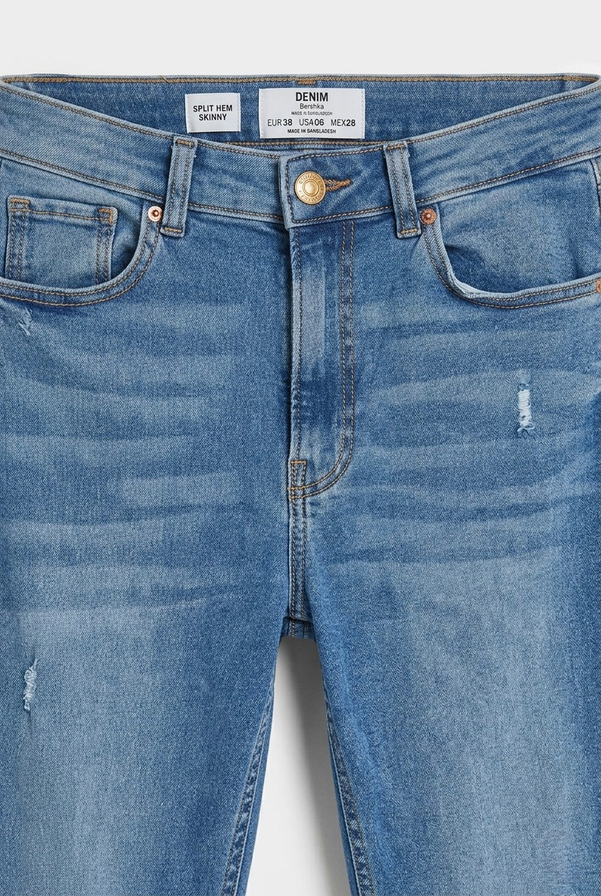 Bershka traperice s prorezom na dnu | M