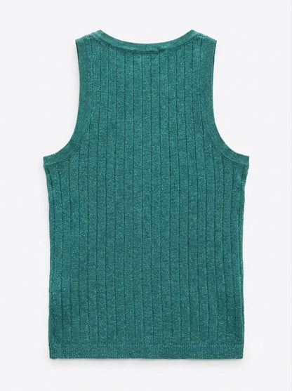 Zara rebrasti top sa suptilnim sjajem | M