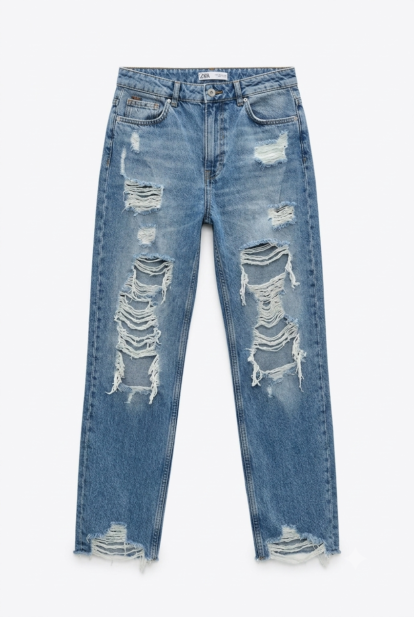 Zara Distressed široke traperice | M