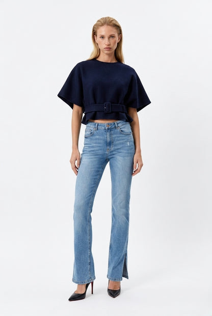Bershka traperice s prorezom na dnu | M